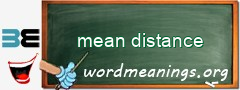 WordMeaning blackboard for mean distance